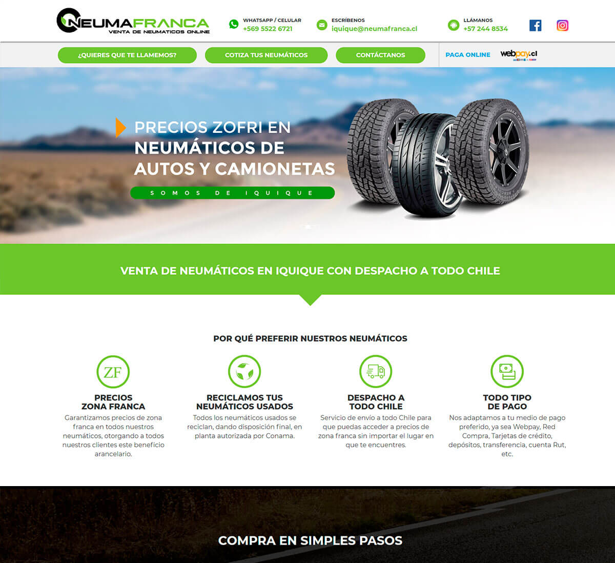 Landing Page Venta de Neumáticos