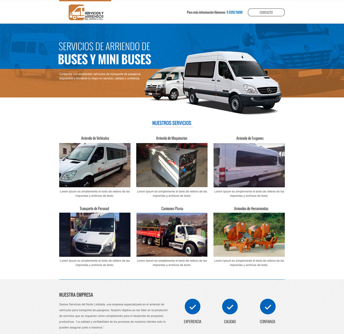 Landing Page Transportes