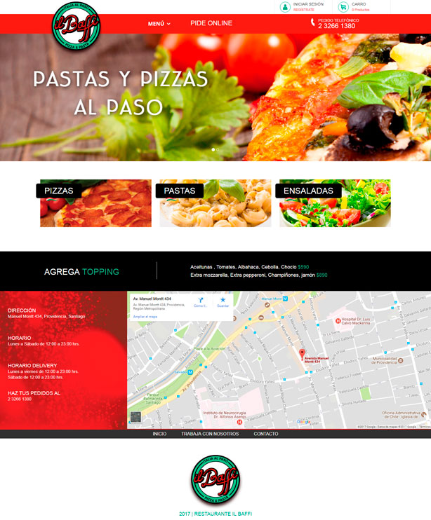 diseño web venta de comida